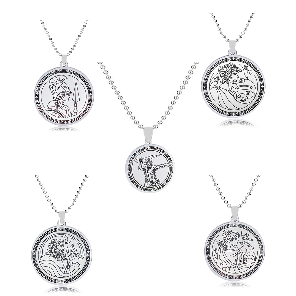 Zeus Men Accessories - Vintage Zeus Athena Poseidon Dionysus Pendant
