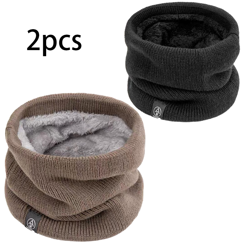 Men Accessories Hk - Two-Pack Fleece Lined Scarves, Windproof &