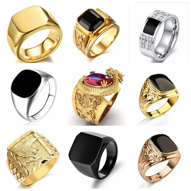 Signet Ring Men - Signet Square Finger Rings For Men