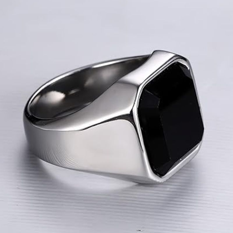 Man Ring Black Carnelian Signe - Signet Ring Men ulasan dan harga