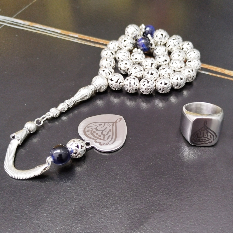 Tasbih set Metal beads blue ti - Men Accessories Hk ulasan dan harga
