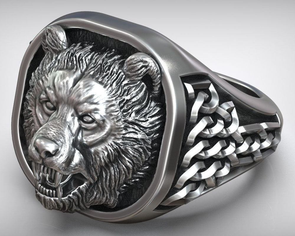 22g Viking Bear Head Nordic Or - Signet Ring Men ulasan dan harga