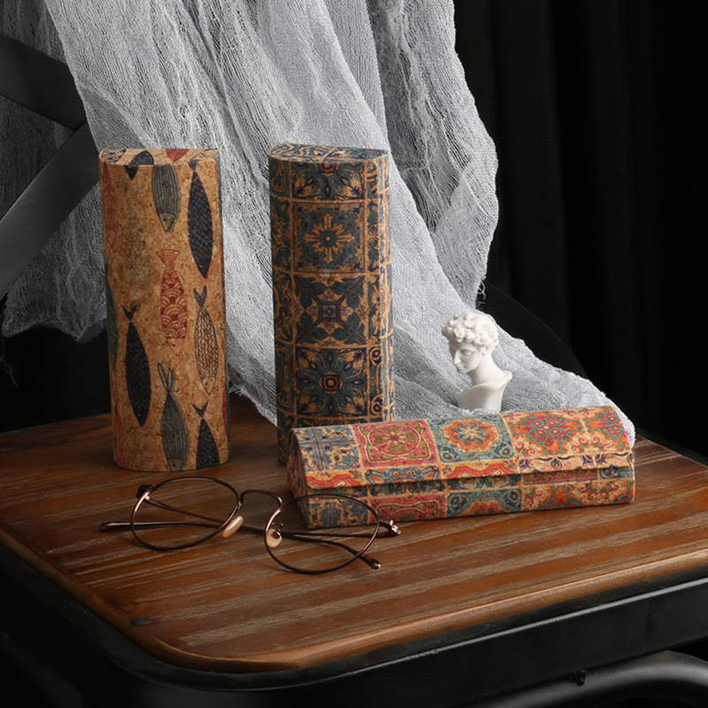 Natural Cork Glasses Case Hard - Men Accessories To Look Good ulasan dan harga