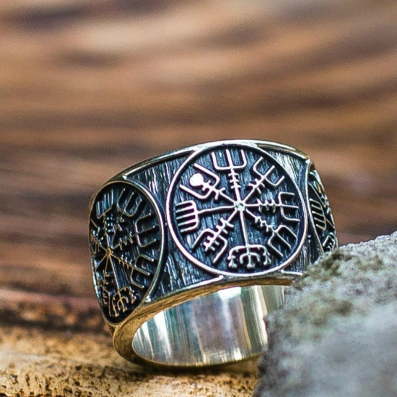 Vintage Viking Rune Signet Sca - Signet Ring Men ulasan dan harga