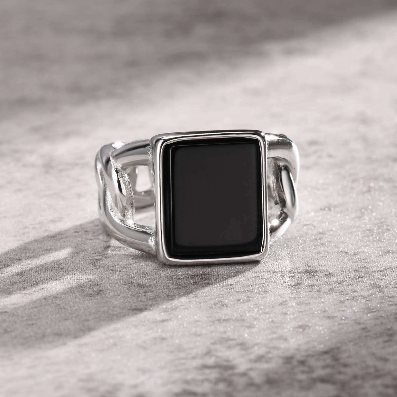 Punk Vintage Stainless Steel S - Signet Ring Men ulasan dan harga