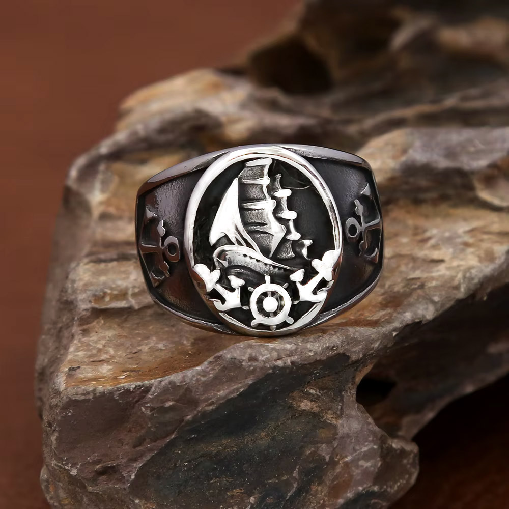 Vintage Nautical Nordic Sailbo - Signet Ring Men ulasan dan harga