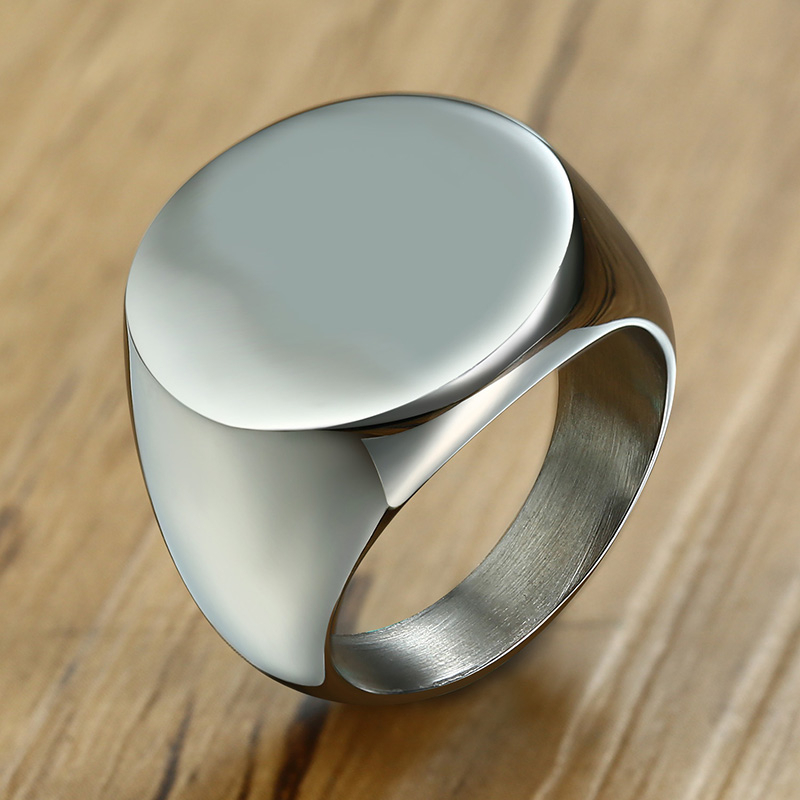 Vnox Stylish Pattern Font Init - Signet Ring Men ulasan dan harga